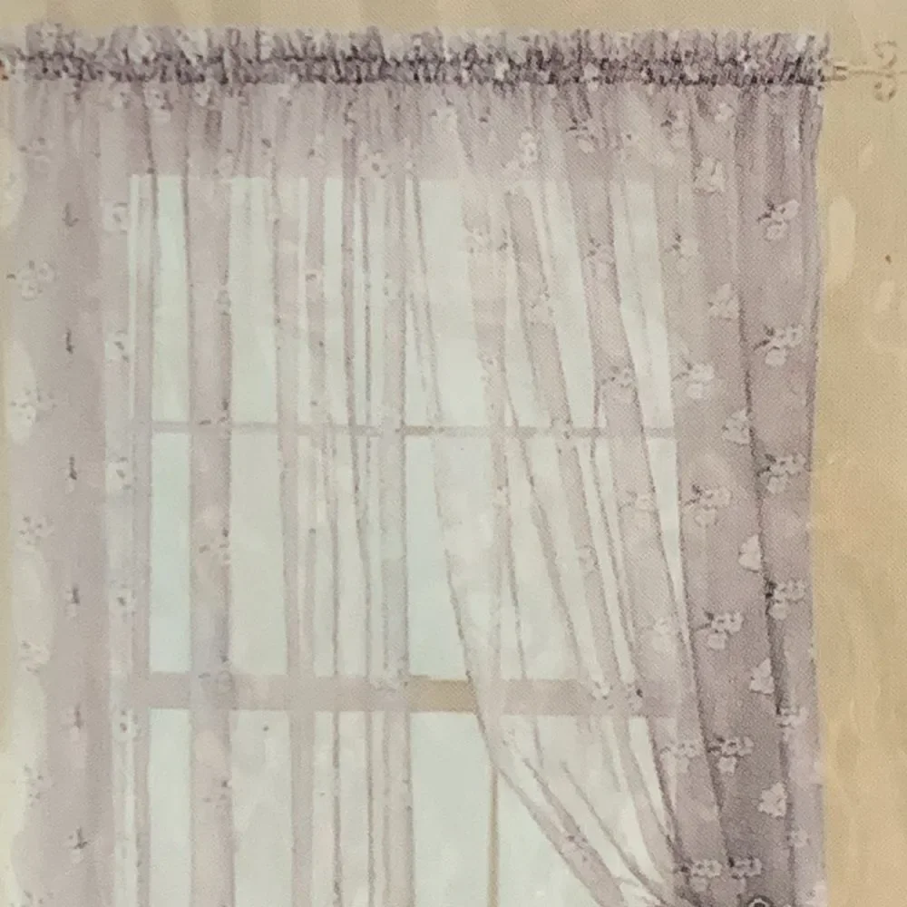 Vintage‎ 2003 Target Basic Principle No 2 Pair Of Floral Sheer Window Panels